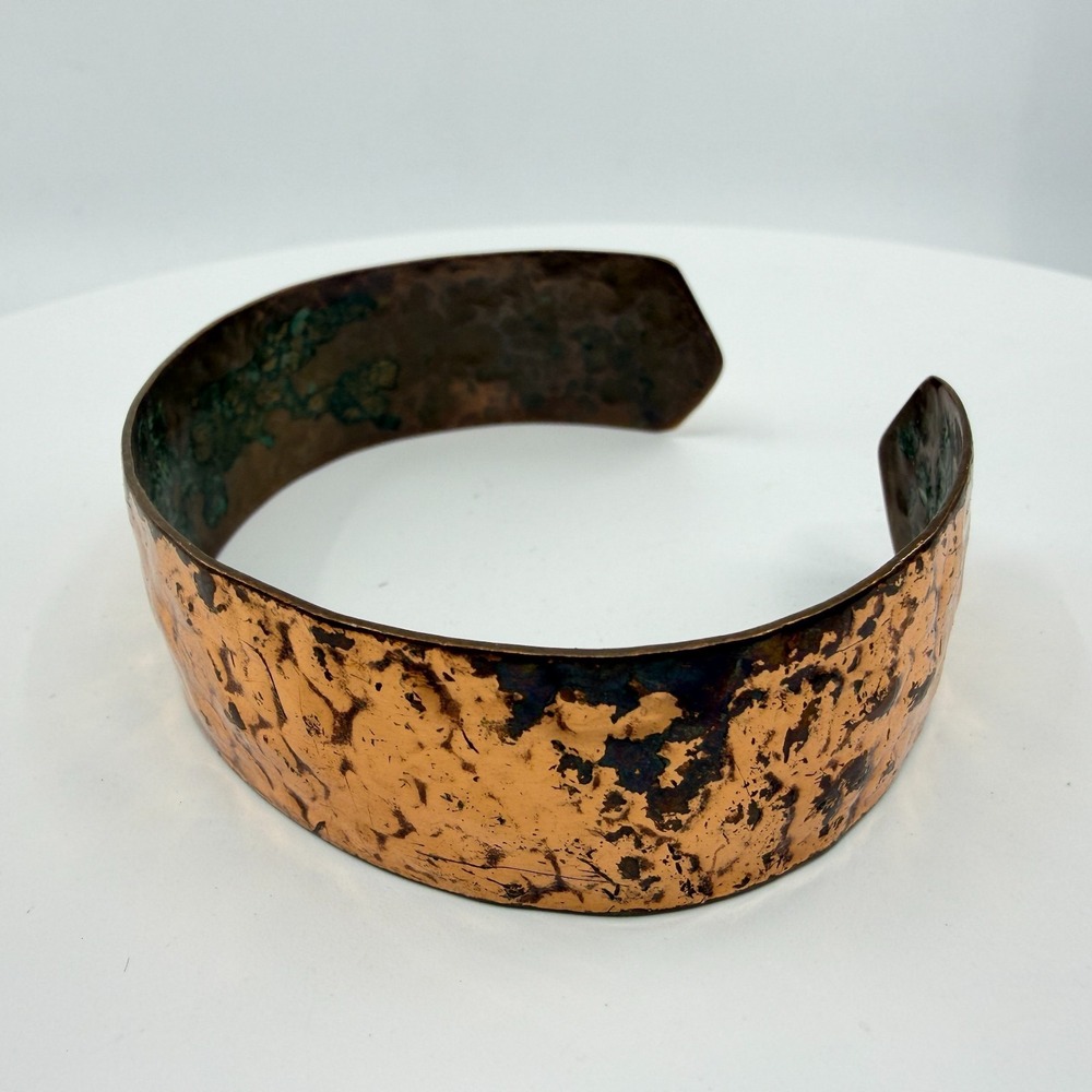 Hand Hammered Copper Cuff Bracelet - Rustic Artisan Statement Accessory